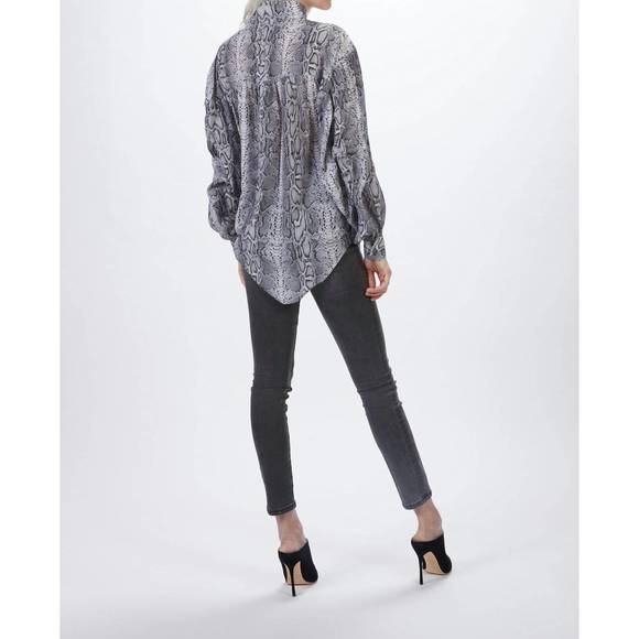 NEW SMYTHE poet blouse in grey snake - Picture 2 of 3